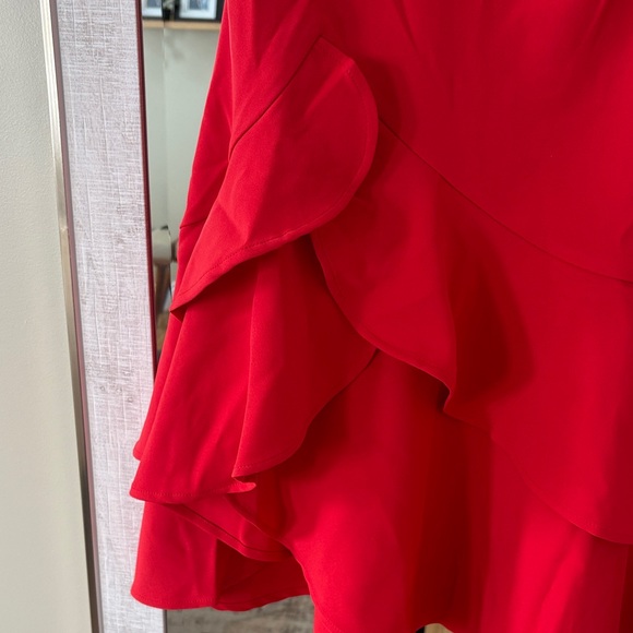 Commense Red Sleeveless Ruffle Mini Dress - Picture 2 of 7